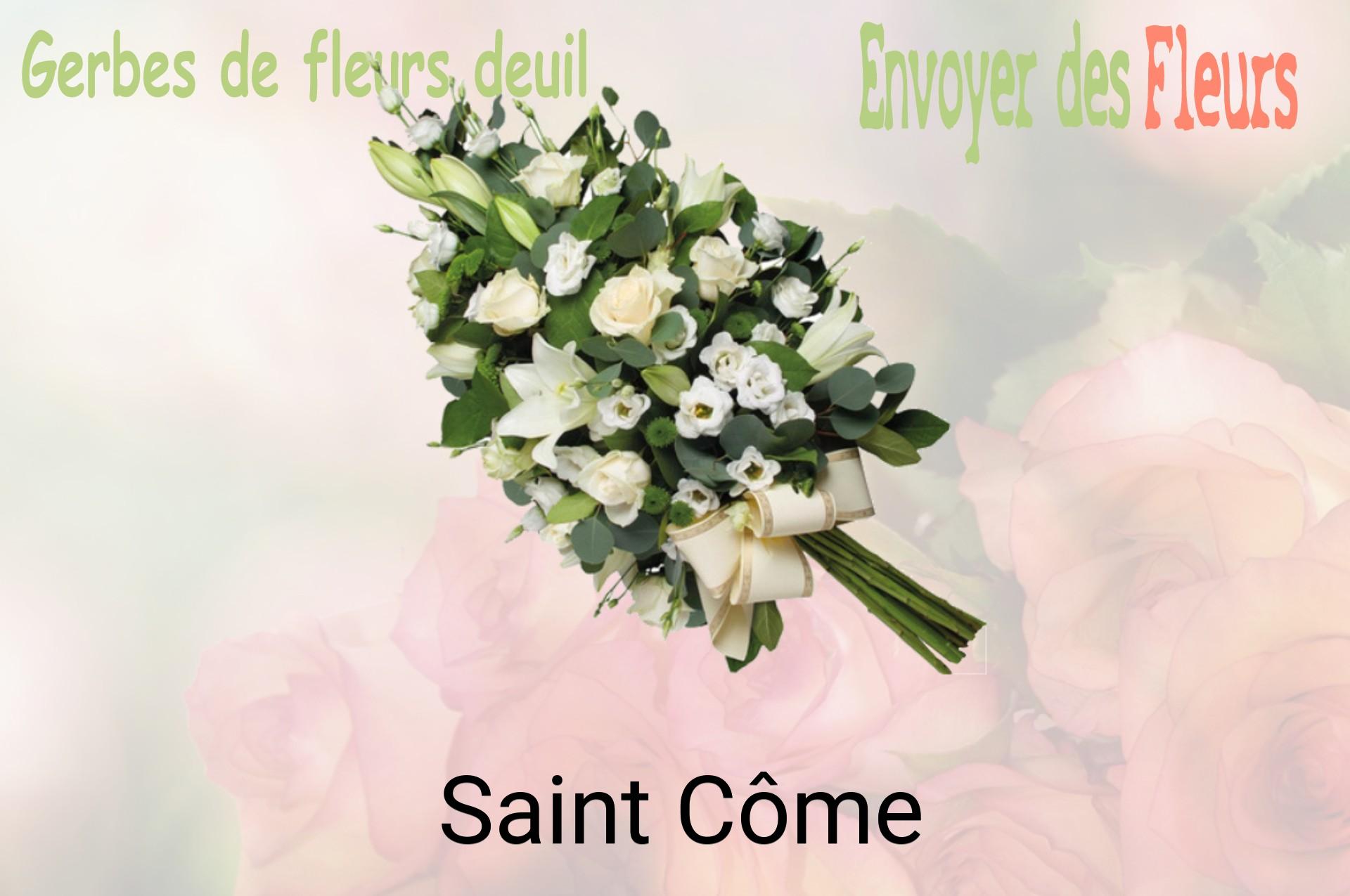 Gerbe de fleurs de deuil livrée à Saint-Côme